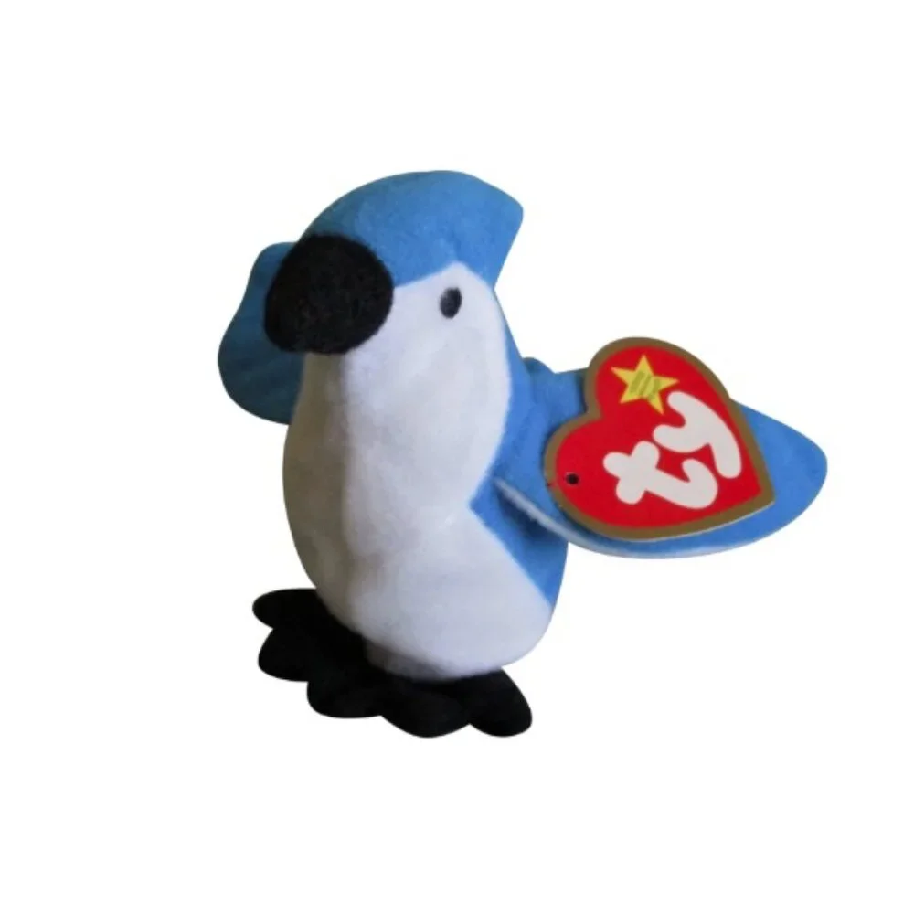 McDonalds: TY #5 ROCKET‎ the Blue Jay Bird Toy Beanie Baby Plush 1993 SEALED NEW
